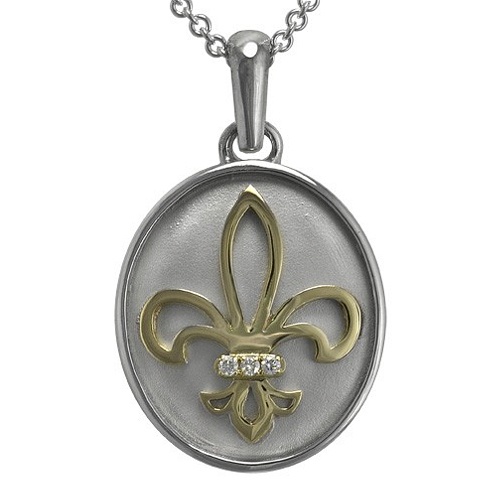 Flower Of The Lily Gold Cremation Pendant